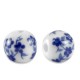 Ceramic bead round 12mm White-Delft blue
